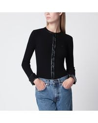 Courreges - Ribbed Viscose-Blend Cardigan With Vinyl Trim - Lyst