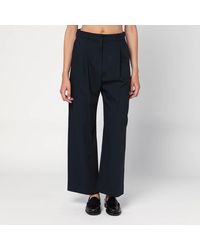 Max Mara - Midnight Crêpe Wool Trousers - Lyst