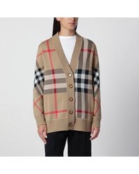 Burberry - Cardigan À Motif Check En Mélange De Laine - Lyst