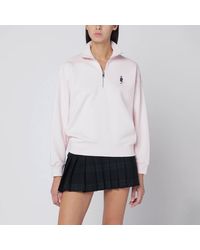 Maison Kitsuné - Maison Kitsuné Light Half Zip Sweatshirt With Logo Patch - Lyst