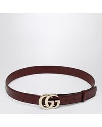 Gucci - Slim Gg Milano Rosso Ancora Belt - Lyst