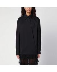 Valentino - Black Shirt With Drawstring - Lyst