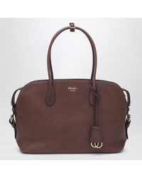 Prada - Large Cocoacolored Leather Shopping Bag - Lyst