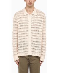 Séfr - Cream-coloured Cotton Knit Yasu Shirt - Lyst
