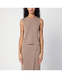 Max Mara - Sleeveless Top In Wool And Cashmere - Lyst