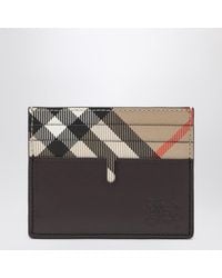 Burberry - Portacarte pop beige con motivo check​ - Lyst