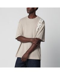 Off-White c/o Virgil Abloh - Cotton Crewneck Tshirt With Printed Logo - Lyst