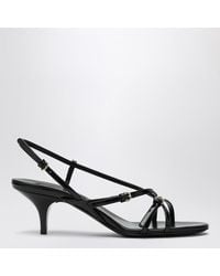 Miu Miu - Schwarze Sandale Aus Lackleder Mit Schnallen - Lyst