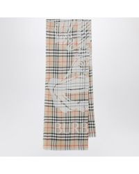 Burberry - Sciarpa ekd check in lana e seta - Lyst