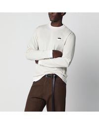 Prada - Talc Long-Sleeve Cotton Top - Lyst
