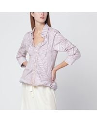 Maison Margiela - Striped Layered Tulle Shirt - Lyst