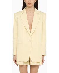 ANDAMANE - Light Guia Single-breasted Jacket In Linen Blend - Lyst