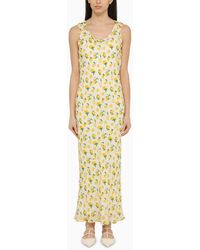 Sportmax - Vanilla Long Dress With Silk Lemon Print - Lyst