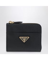 Prada - Small Saffiano Leather Ziparound Wallet - Lyst