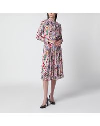 Gucci - Flora Print Silk Shirt Dress - Lyst