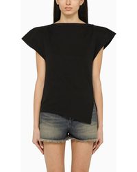 Isabel Marant - T-shirt sebani nera asimmetrica - Lyst