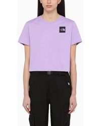 The North Face - Lilac Cotton Cropped T-shirt With Logo - Lyst