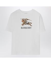 Burberry - Cotton T-Shirt With Ekd Check - Lyst
