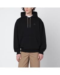 Burberry - Schwarzes Sweatshirt Mit Check-Muster-Einsätzen - Lyst