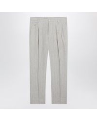 Dolce & Gabbana - Pinstripe Linen Tailored Trousers - Lyst