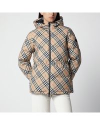 Burberry - Hooded Check Nylon Puffer Jacket - Lyst