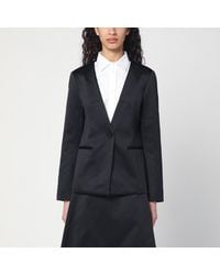 THE GARMENT - Black Single Breasted Cotton Blend Jacket - Lyst