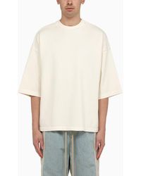 Fear Of God - Cream-coloured Oversize Cotton T-shirt - Lyst