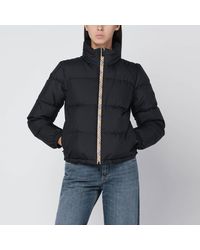 Burberry - Piumino con zip con dettaglio check - Lyst