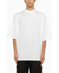 Jil Sander - Wide White Crew Neck T Shirt - Lyst