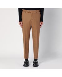 PT Torino - Desert-coloured Virgin Wool Trousers - Lyst