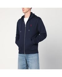 Ami Paris - Midnight Ami De Coeur Zip-Up Sweatshirt - Lyst