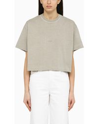 Autry - Foggy Grey Cotton Cropped T Shirt - Lyst