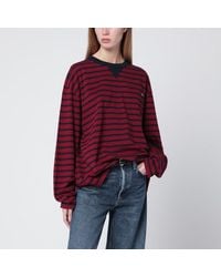 Prada - Amaranth And Striped Long-Sleeve T-Shirt - Lyst
