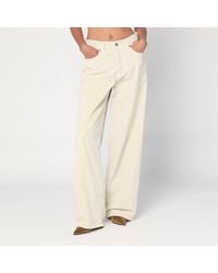 Haikure - Wide Ecru Corduroy Trousers - Lyst