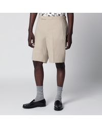 Prada - Sand-Colored Cotton Bermuda Shorts - Lyst