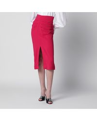 Valentino - Midi Skirt With Ruched Detail - Lyst