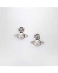 Vivienne Westwood - Silberne Balbina-Ohrringe Mit Perle - Lyst