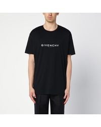 Givenchy - T-shirt oversize reverse nera in cotone con logo - Lyst
