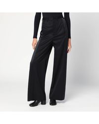 MM6 by Maison Margiela - Black Satin Palazzo Pants - Lyst