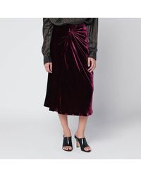 Dries Van Noten - Gonna midi drappeggiata in velluto - Lyst