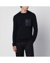 Prada - Blauer Wollpullover Mit Re-Nylon-Tasche - Lyst