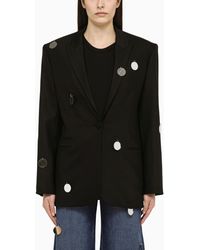 David Koma - Single Breasted Jacket With Wool Mirrors - Lyst