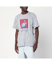 Bottega Veneta - T-shirt in jersey di cotone stropicciato con stampa - Lyst