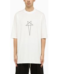 Rick Owens - Milk- Over Cotton T-shirt With Print - Lyst