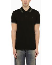Etro - Black Short Sleeved Polo Shirt With Logo Embroidery - Lyst