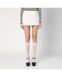 Marc Jacobs - Mini Jupe Ivoire En Tweed Texturé - Lyst