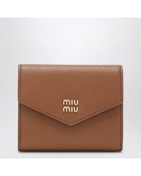 Miu Miu - Small Cognac Calfskin Wallet - Lyst