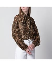 Max Mara - Printed Silk Chiffon Blouse - Lyst