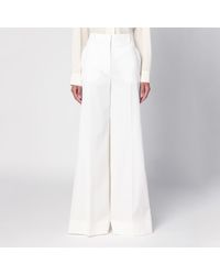 Stella McCartney - Cream-coloured Wool Flared Trousers - Lyst