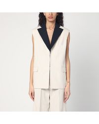 Erika Cavallini Semi Couture - Linen Waistcoat With Open Back - Lyst